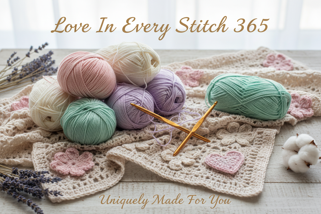 Love In Every Stitch 365 Uniquely Made For You with crochet yarn