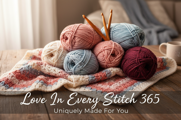 Love In Every Stitch 365 Uniquely Made For You with crochet yarn